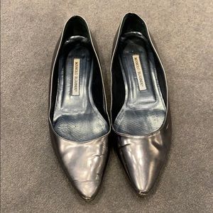 Manolo Blahnik anthracite speccio tittos. Worn
